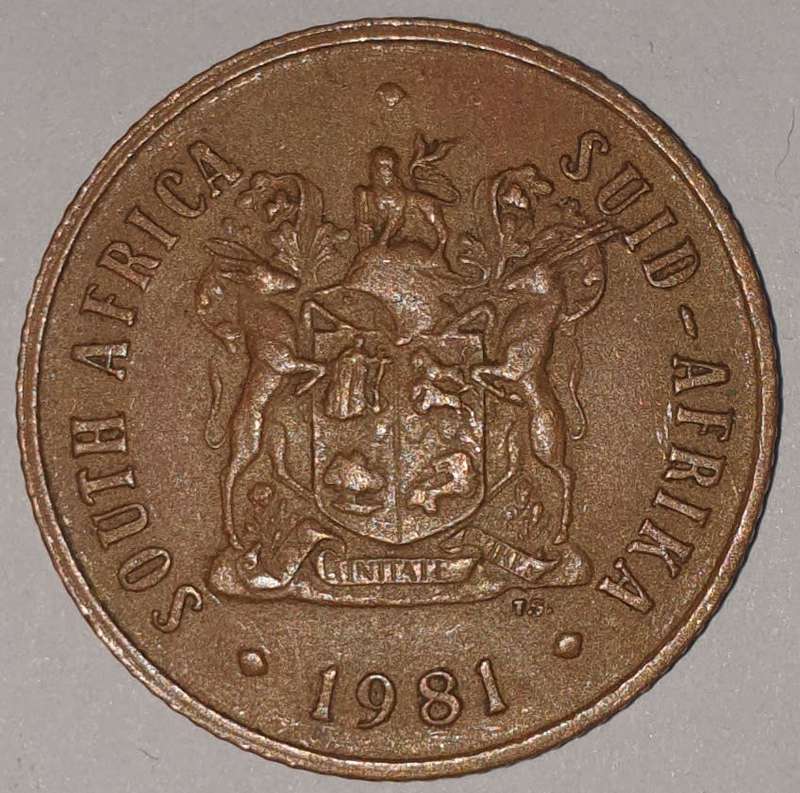 1981 - 2 CENT COIN (TWO CENT COIN) - RSA - BRONZE - KM#83 - BILINGUAL LEGEND - WILDEBEEST